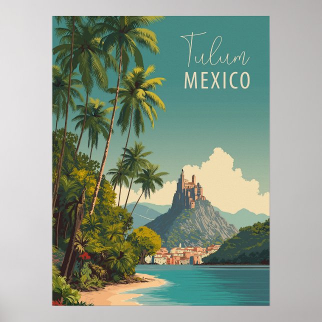Affiche Vintage Tulum Mexico Travel (Devant)