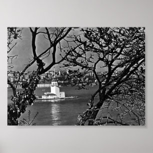 Affiche Vintage Turkey Istanbul view of city