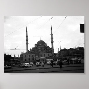 Affiche Vintage Turquie Istanbul La mosquée Yeni Camii