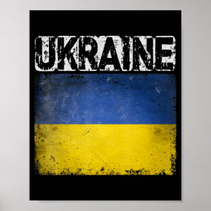Affiche Vintage Ukraine Ukrainian Flag Pride Gift