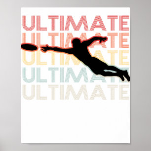 Affiche Vintage Ultimate Frisbee Sport Retro