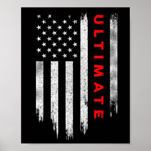 Affiche Vintage Ultimate Frisbee Sport Us