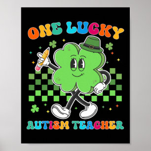 Affiche Vintage Un Lucky Autisme Enseignant St Patrick Day