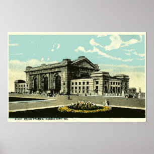 Affiche vintage Union Station Kansas City 1914