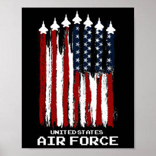 Affiche Vintage US Air Force vétérans Usa American Flag 4t