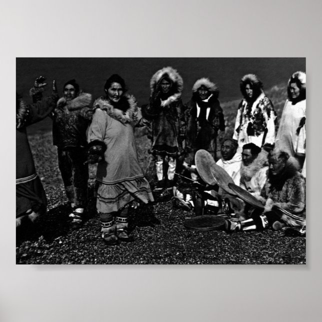 Affiche Vintage USA Alaska Eskimo dancers (Devant)