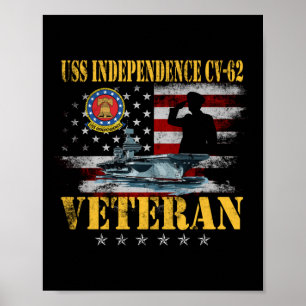 Affiche Vintage Uss Independence Cv-62 Avion Carrier Fl