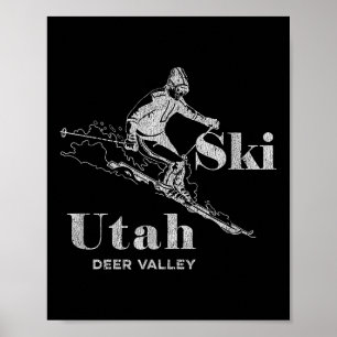 Affiche Vintage Utah Deer Valley Skiing The