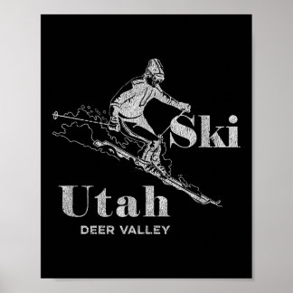 Affiche Vintage Utah Deer Valley Skiing The