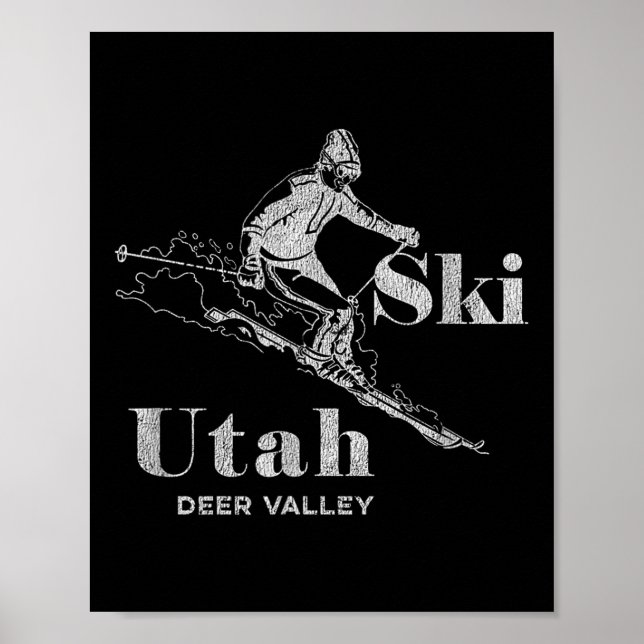 Affiche Vintage Utah Deer Valley Skiing The (Devant)