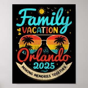 Affiche Vintage vacances en famille Orlando Beach 2025 Flo