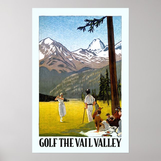 Affiche Vintage Vail Valley Golf Travel (Devant)
