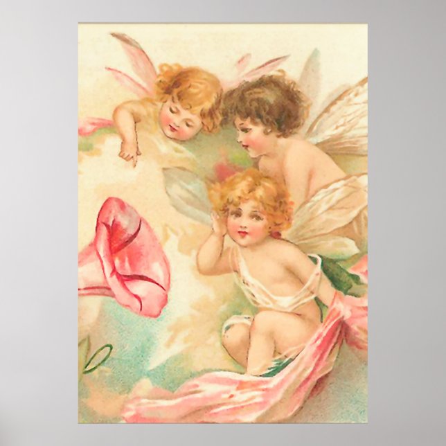 Affiche Vintage valentine cupide ange 1 (Devant)