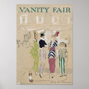 Affiche Vintage Vanity Fair Magazine Couverture croquis