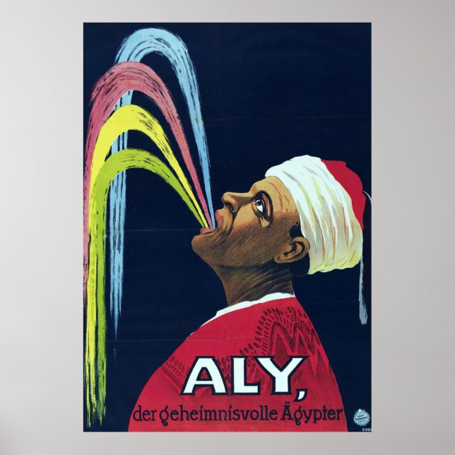Affiche Vintage Vaudeville Aly, le mystérieux Egyptien (Devant)
