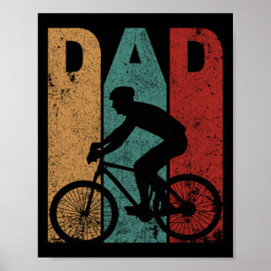 Affiche Vintage Vélo Papa Cycliste Cycliste Papa Père &#