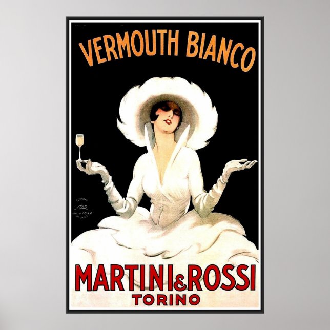 Affiche vintage Vermouth Bianco (Devant)