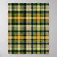 Vintage vert orange St Patrick plaid motif