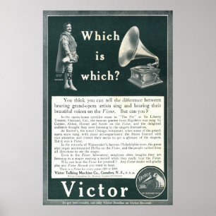 Affiche Vintage Victor Ad De 1908