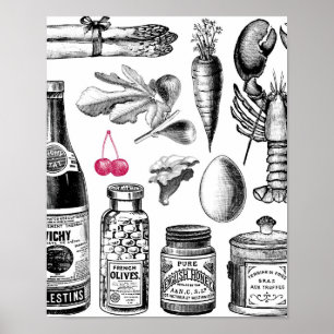 Affiche Vintage Victorian Foodie