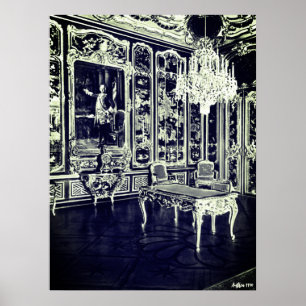 Affiche Vintage Vienne palais de Schonbrunn salle Vieux La