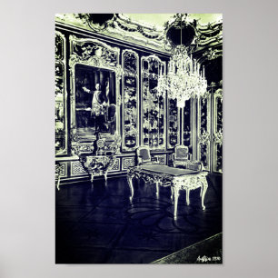 Affiche Vintage Vienne palais de Schonbrunn salle Vieux La