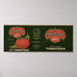 Affiche Vintage Vieux Tomates Étiquettes Fruit Crate