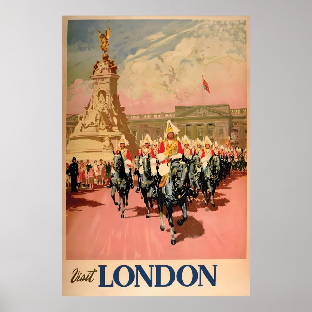 Affiche vintage Visit London Trafalgar Square (Devant)
