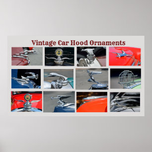 Affiche Vintage Voiture Hood Ornements
