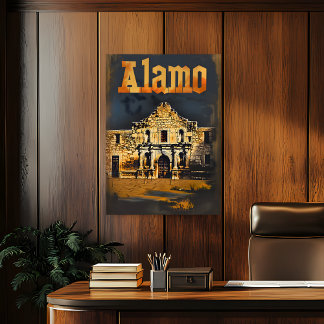 Affiche Vintage voyage Alamo