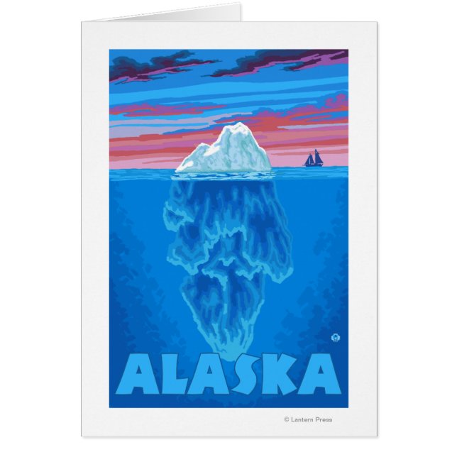 Affiche Vintage voyage AlaskaIceberg (Devant)