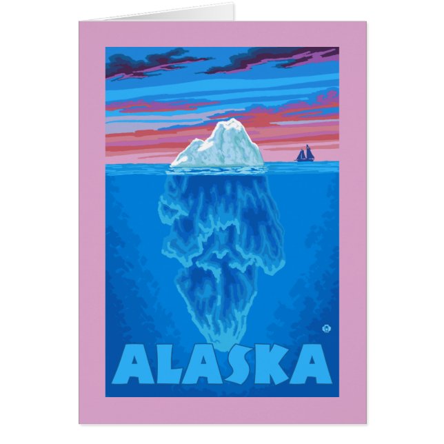 Affiche Vintage voyage AlaskaIceberg (Devant)