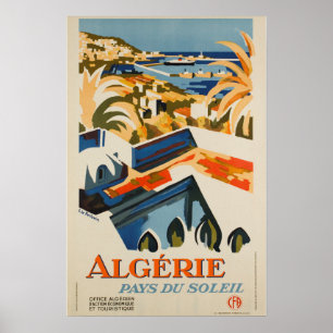Affiche Vintage voyage - Algérie - Pays du Soleil