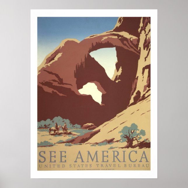 Affiche Vintage voyage américain (Devant)