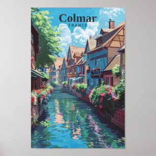 Affiche Vintage voyage artistique de Colmar France
