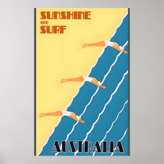 Affiche Vintage voyage Australie (Devant)