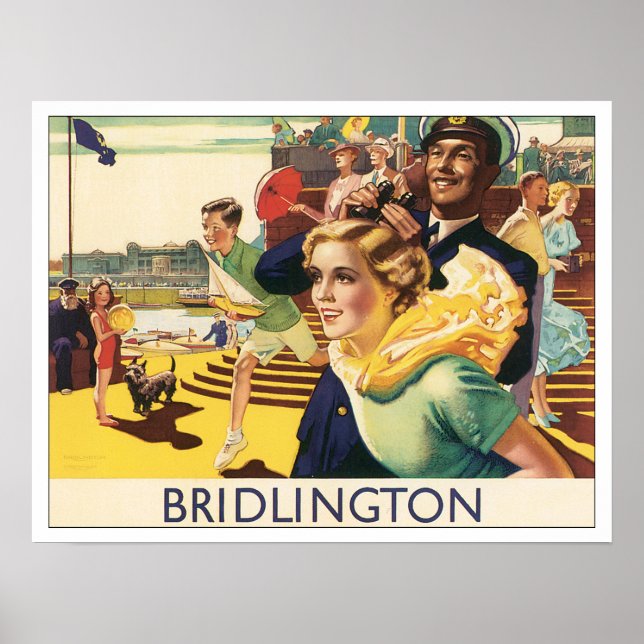 Affiche Vintage voyage Bridlington Angleterre (Devant)