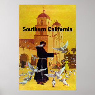 Affiche Vintage voyage, Californie du Sud