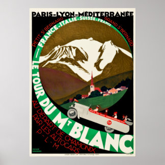 Affiche Vintage voyage Chamonix Mont Blanc France