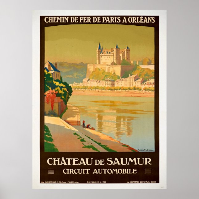 Affiche Vintage voyage - Château de Samur France (Devant)