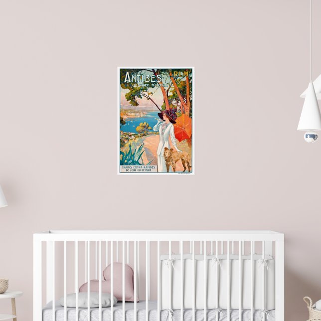 Poster Toile Antibes - Déco Murale Voyage 30x45 Cm Pour Salon, Chambre, Bureau