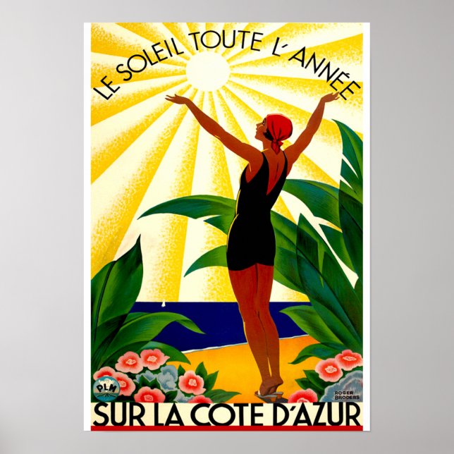 Affiche Vintage voyage - Côte d'Azur - Côte d'Azur (Devant)
