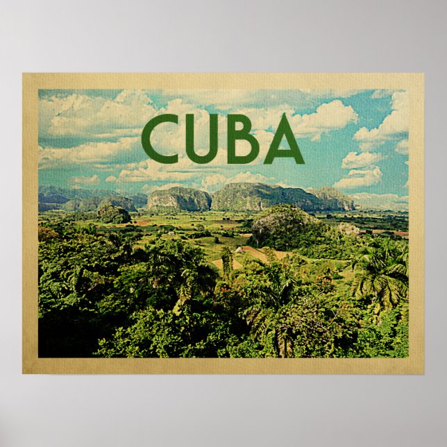 Affiche Vintage voyage Cuba (Devant)
