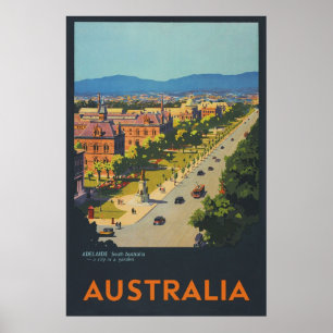 Affiche Vintage voyage d'Adelaide Australie