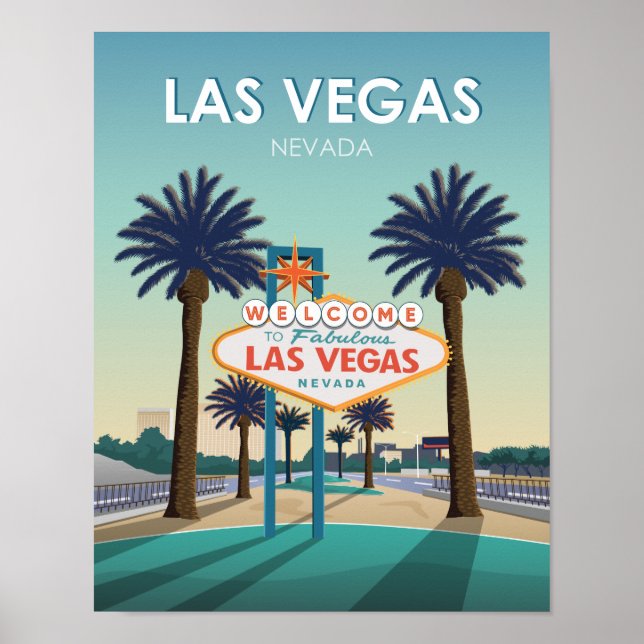 Affiche Vintage voyage d'Affiches de bienvenue Las Vegas (Devant)