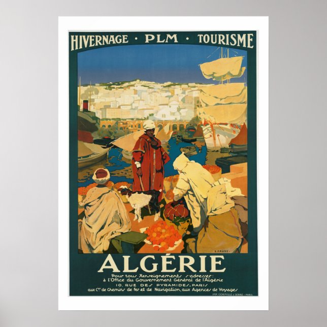 Affiche Vintage voyage d'Algérie (Devant)