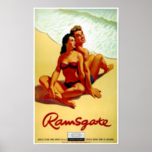 Affiche Vintage voyage d'Angleterre restaurée