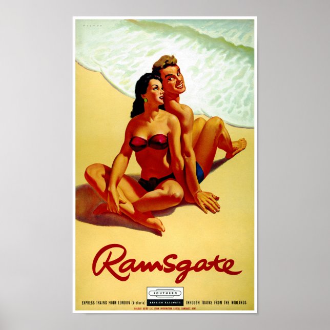 Affiche Vintage voyage d'Angleterre restaurée (Devant)