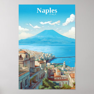 Affiche Vintage voyage d'art de Naples Italie