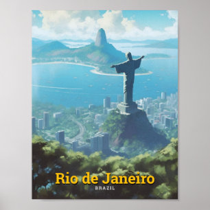 Affiche Vintage voyage d'art de Rio de Janeiro